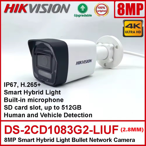 Hikvision 8mp poe microfono - 8mp, ip